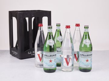 CAISSE DE 6 VITTEL ET SAN PELLEGRINO 1L EN VERRE