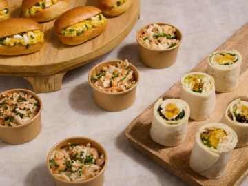 PLATEAU MIX VERRINE LENTILLE WRAP CHEVRE MINI BRIOCHE MIMO