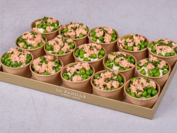PETIT PLATEAU VERRINES PETITS POIS SAUMON