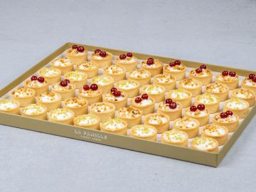 PLATEAU TARTELETTES AUX FRUITS ROUGES - CITRON VERT - MARRONS X 48