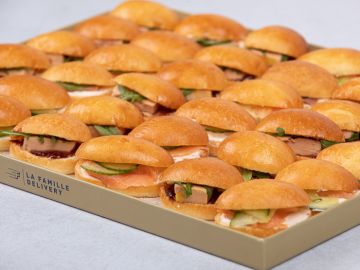 PLATEAU MINI BRIOCHE FOIE GRAS-SAUMON